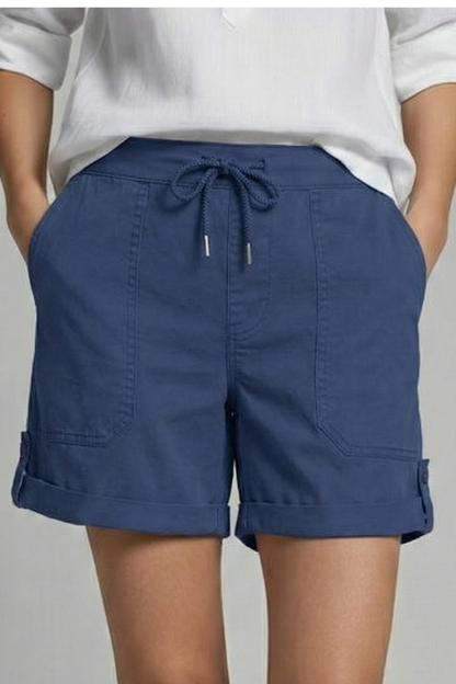 Astrid | Women’s Light Blue Drawstring Casual Pocket Shorts