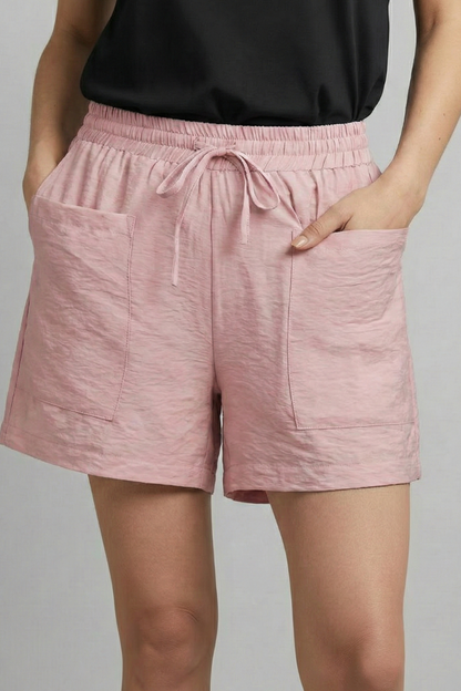Alethea | Women’s Elastic Waist Casual Drawstring Shorts in Black