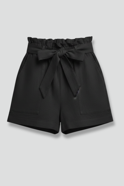 Astrid | Women's Shorts Tie Waist Pockets Black
