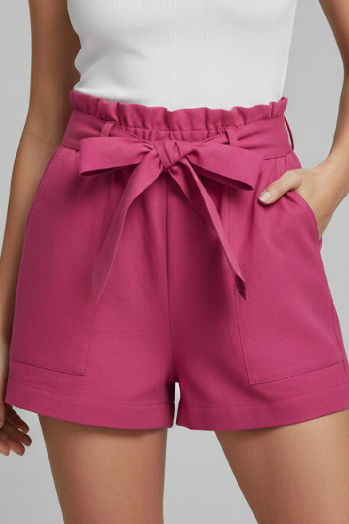 Astrid | Women's Shorts Tie Waist Pockets Black