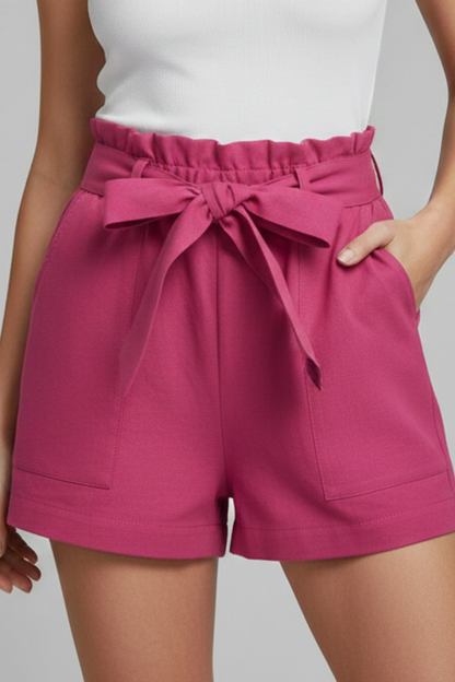 Astrid | Women's Shorts Tie Waist Pockets Black