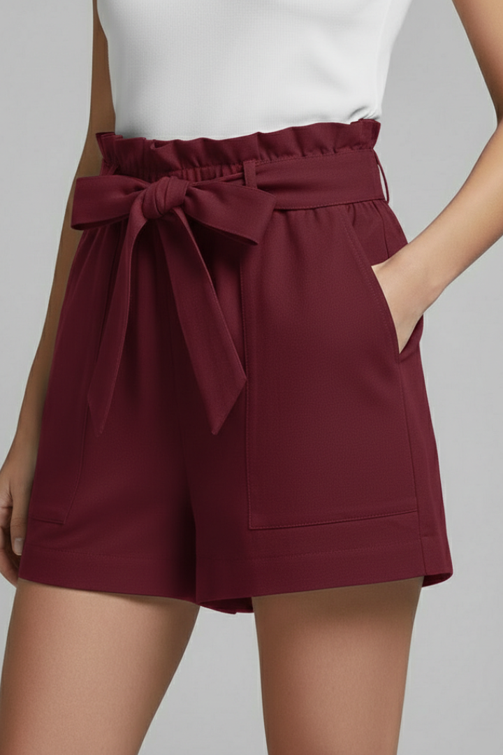 Astrid | Women's Shorts Tie Waist Pockets Black