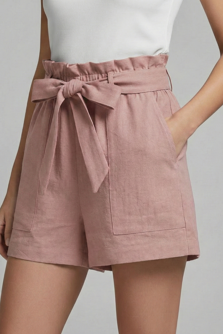 Astrid | Women's Shorts Tie Waist Pockets Black