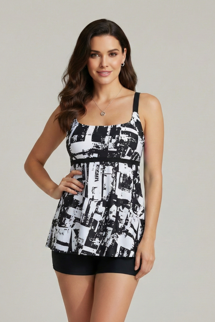 Alethea | Women’s Vibrant Printed Tankini Set with Shorts