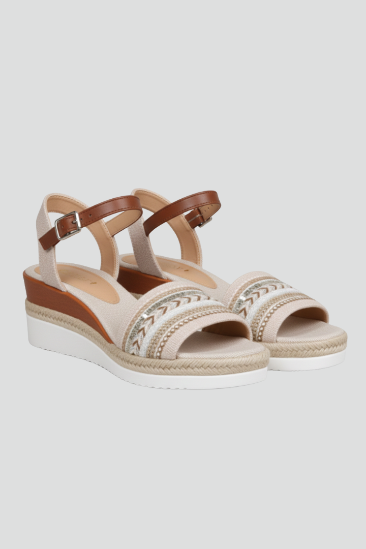 Adriana | Women’s Elegant Strappy Evening Sandals in Beige Suede