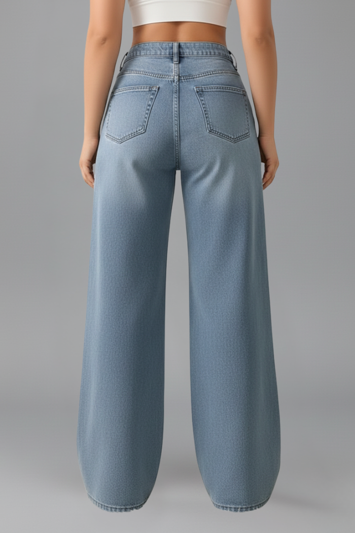 Adriana | Light Blue High-Rise Wide-Leg Denim Jeans