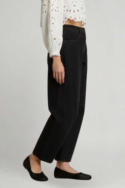 Women’s Casual Mid-Waist Black Slim Fit Denim Jeans