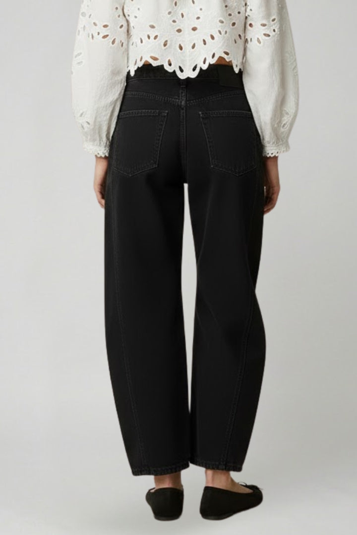 Women’s Casual Mid-Waist Black Slim Fit Denim Jeans
