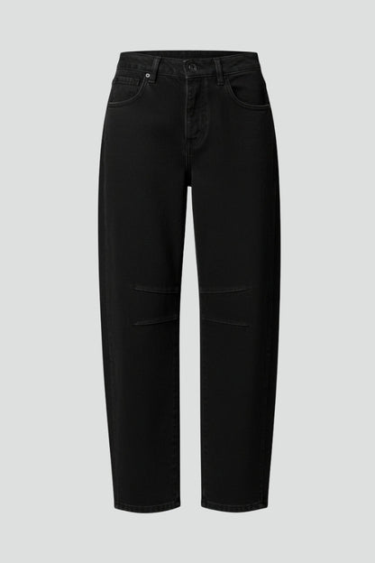 Women’s Casual Mid-Waist Black Slim Fit Denim Jeans