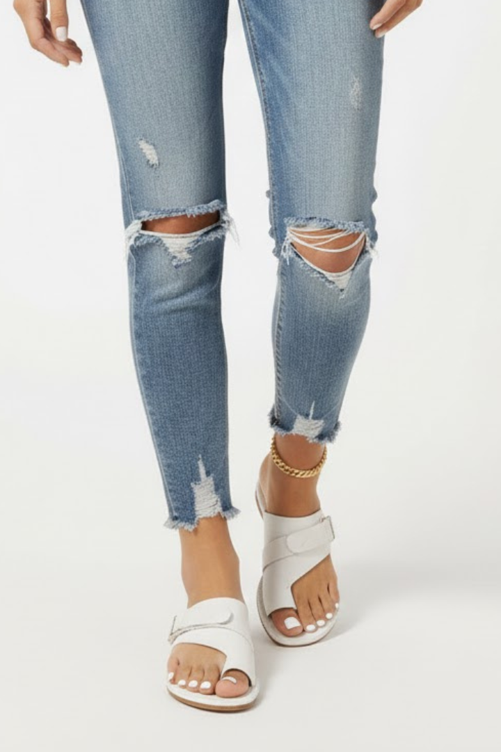 Calista | Women’s Summer Black Leather Sandals With Buckle Finish