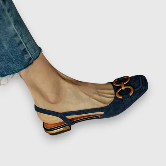 Calantha | Elegant Navy Suede Comfortable Sandals