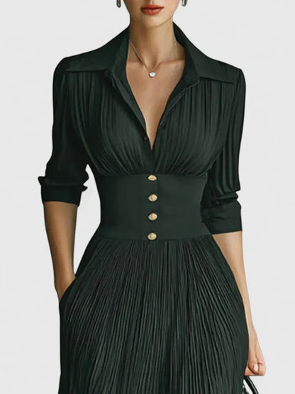Calanthe | Dark Green Elegant Maxi Dress
