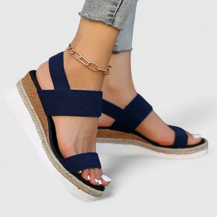 Alethea | Black Strappy Orthopedic Sandals
