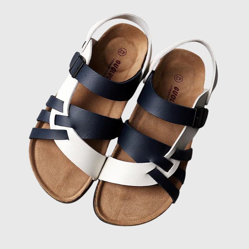Astrid | Elegant Two-Tone Cozy Orthopedic Sandals
