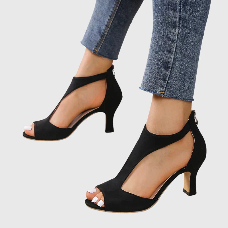 Calista | Blush Suede Orthopedic Heels