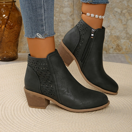 Kaid | Black Cutout Orthopedic Boots