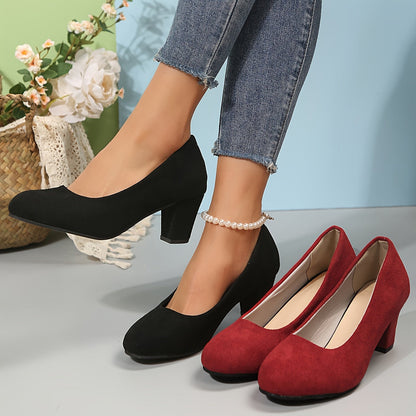 Calantha | Black Suede Orthopedic Heels