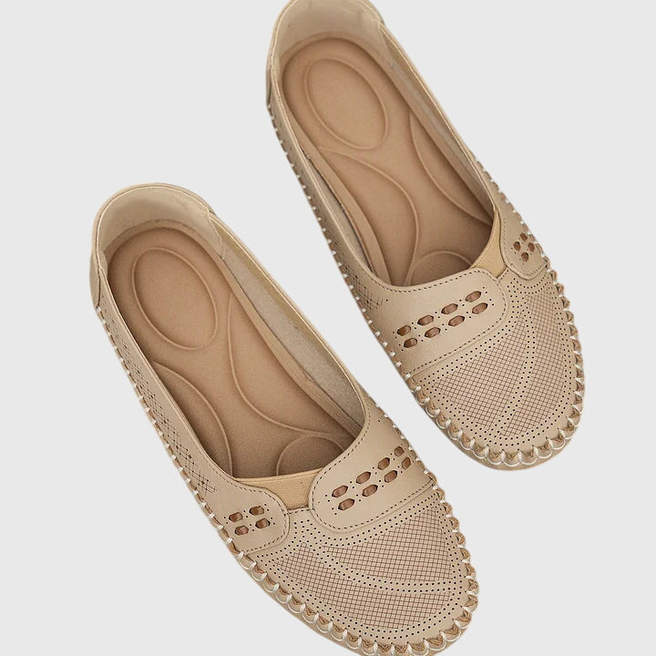 Alethea | Beige Perforated Orthopedic Shoes