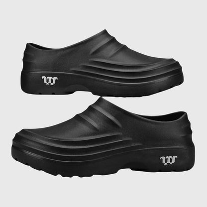 Alethea | Black Slip-On Comfortable And Flexible Clogs