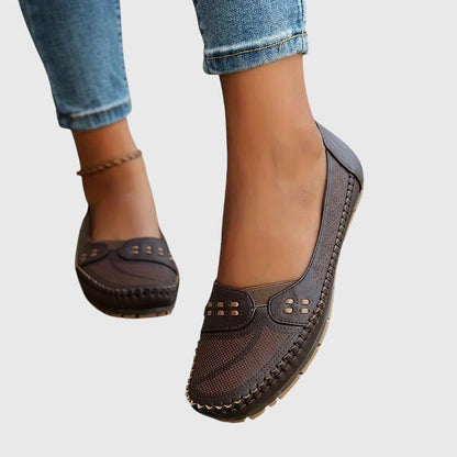 Aurelia | Beige Perforated Orthopedic Shoes