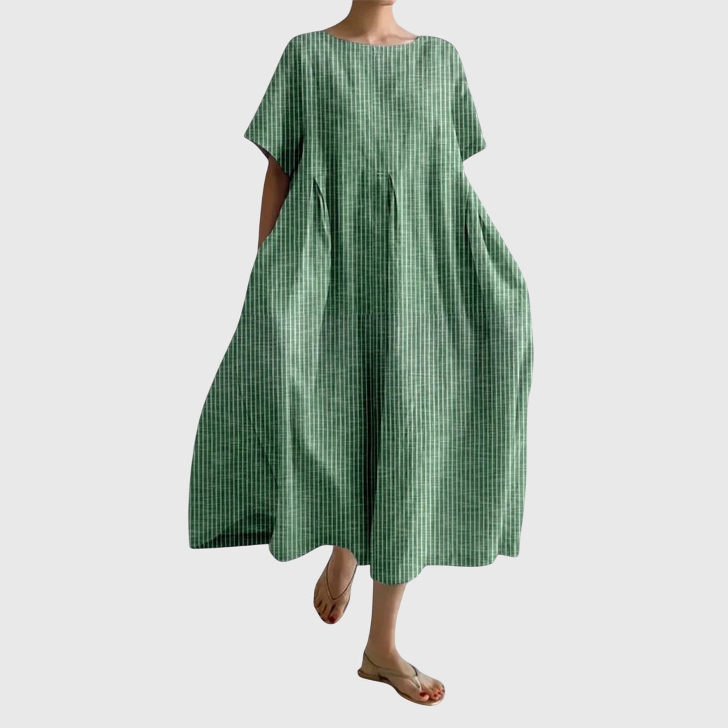 Calista | Terracotta Stripe Long Casual Dress