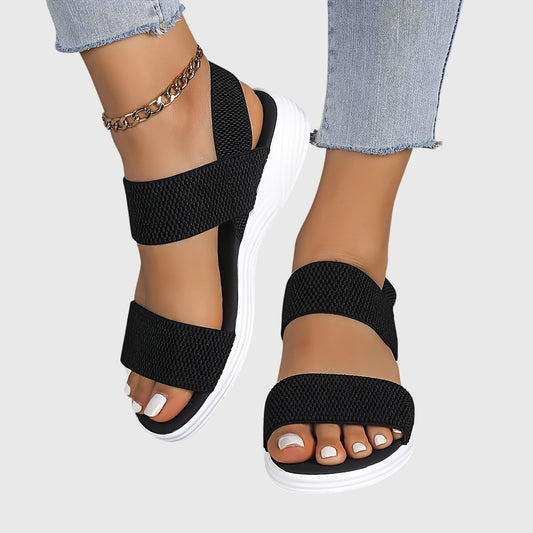 Calista | Black Strappy Orthopedic Sandals