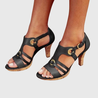 Aurelia | Brown Strappy Orthopedic Heels