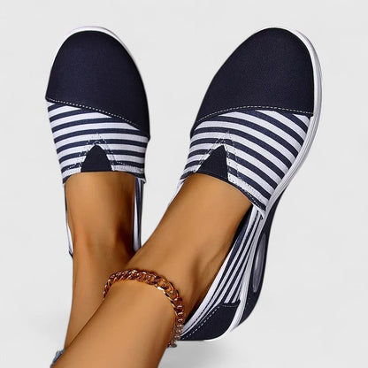 Astrid | Navy Striped Orthopedic Sneakers