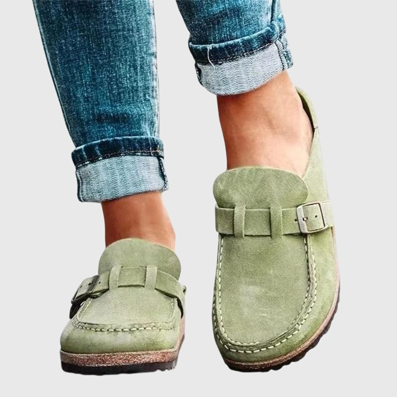 Alethea | Tan Suede Elegant Orthopedic Clogs