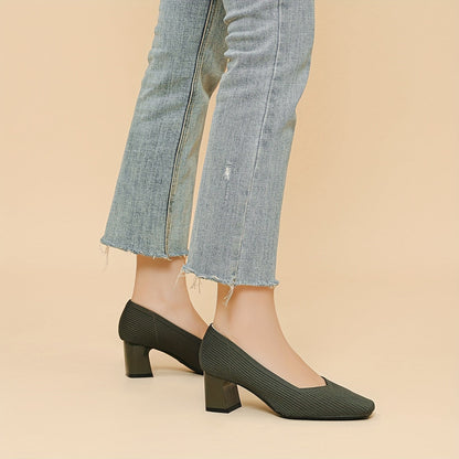 Alethea | Taupe Ribbed Orthopedic Heels