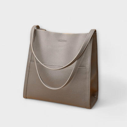 Calista | Rich Red Leather Structured Tote Handbag