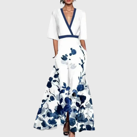 Alethea | Elegant Spring Maxi Dress with Floral Print