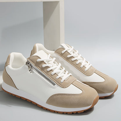 Calista | Luxury Tan & White Bellezza Sneakers