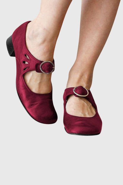 Burgundy Cutout Orthopedic Sandals