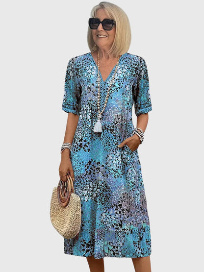 Astrid | Elegant Floral Silk Midi Dress