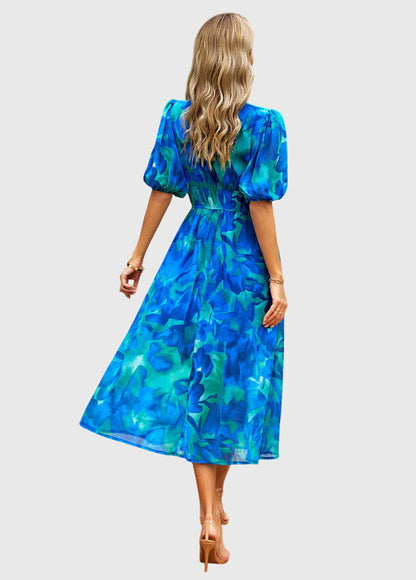Astrid | Elegant Floral Midi Dress