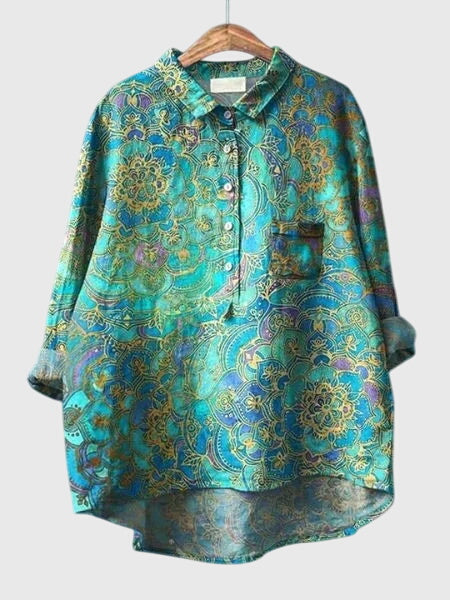 Calista | Floral Print Blouse in Vibrant Hues
