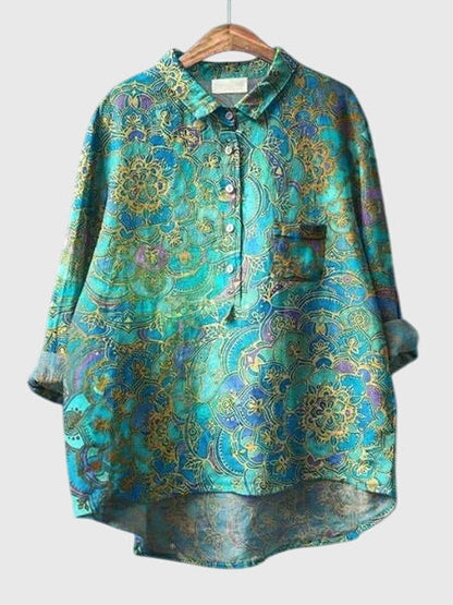 Calista | Floral Print Blouse in Vibrant Hues