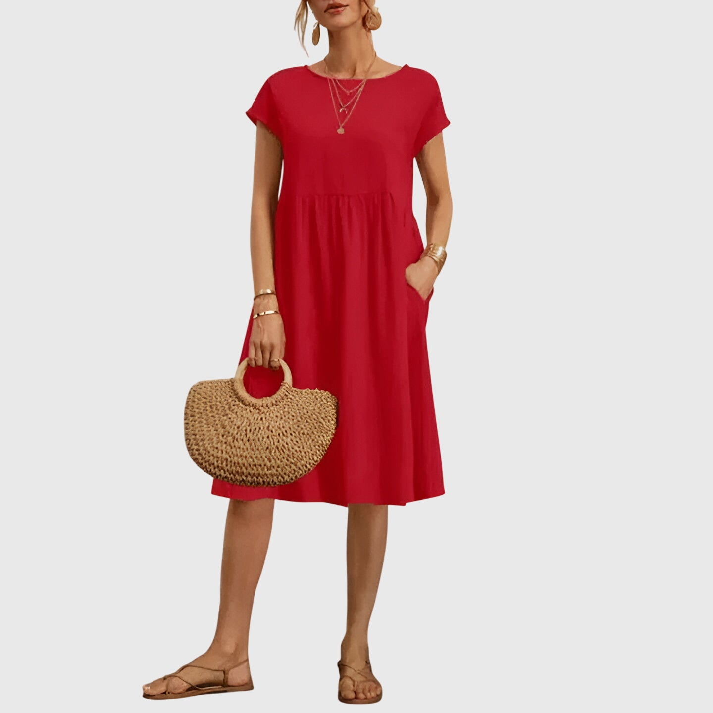 Calista | Elegant Beige Spring Dress