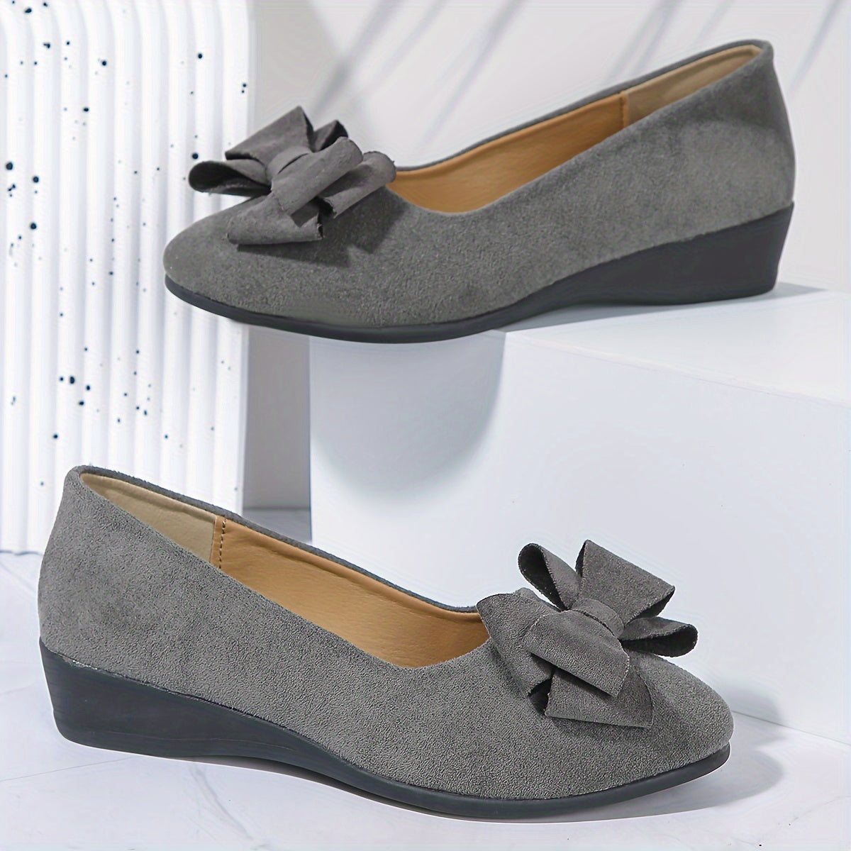 Calantha | Elegant Gray Suede Sophisticated Shoes