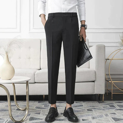 Beckett | Slim Fit Black Stretch Pants