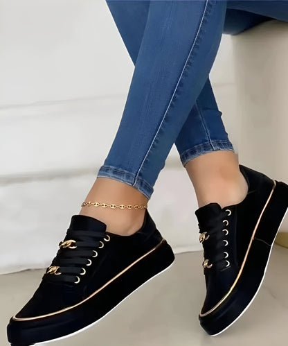 Calista | White Gold-Trimmed StyliSh Orthopedic Women’s Sneakers