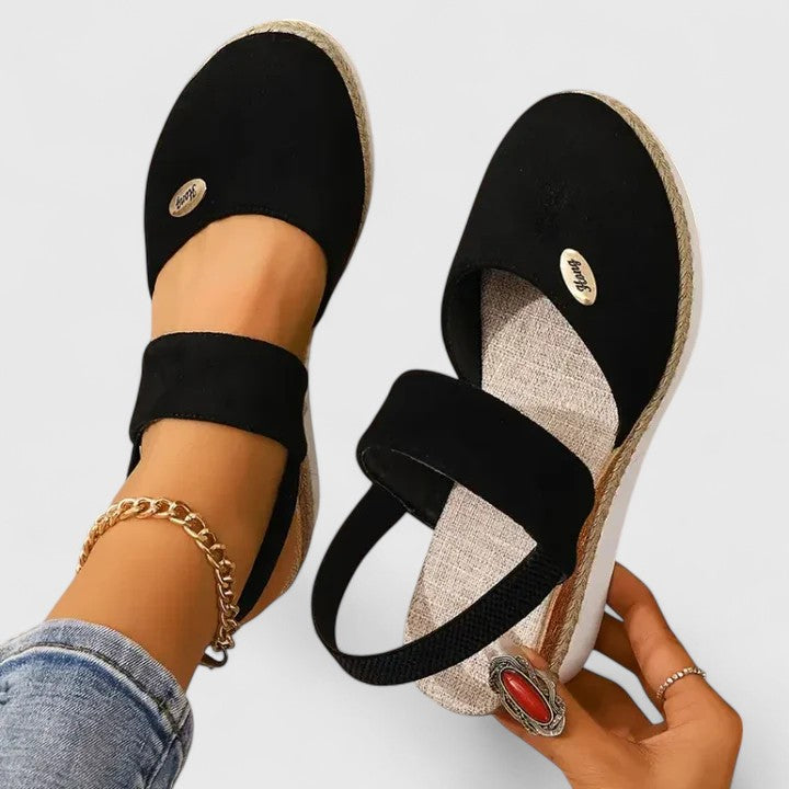 Calista | Black Strappy Orthopedic Sandals