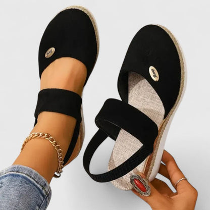 Calista | Black Suede Sophisticated Sandals