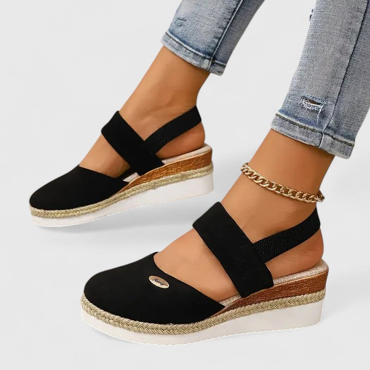 Calista | Black Strappy Orthopedic Sandals