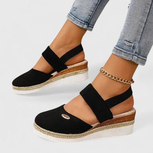 Calista | Black Strappy Orthopedic Sandals