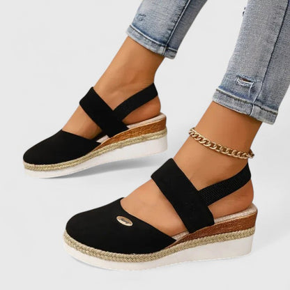 Calista | Black Suede Sophisticated Sandals