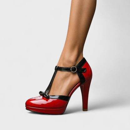 Calista | Black Strap Orthopedic Heels