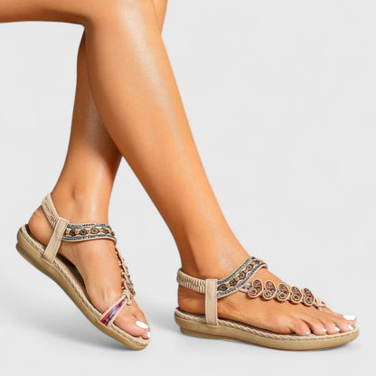 Calantha | Exquisite Black Embellished Elegant Sandals