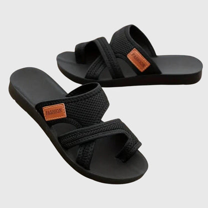 Alethea | Black Strappy Orthopedic Sandals